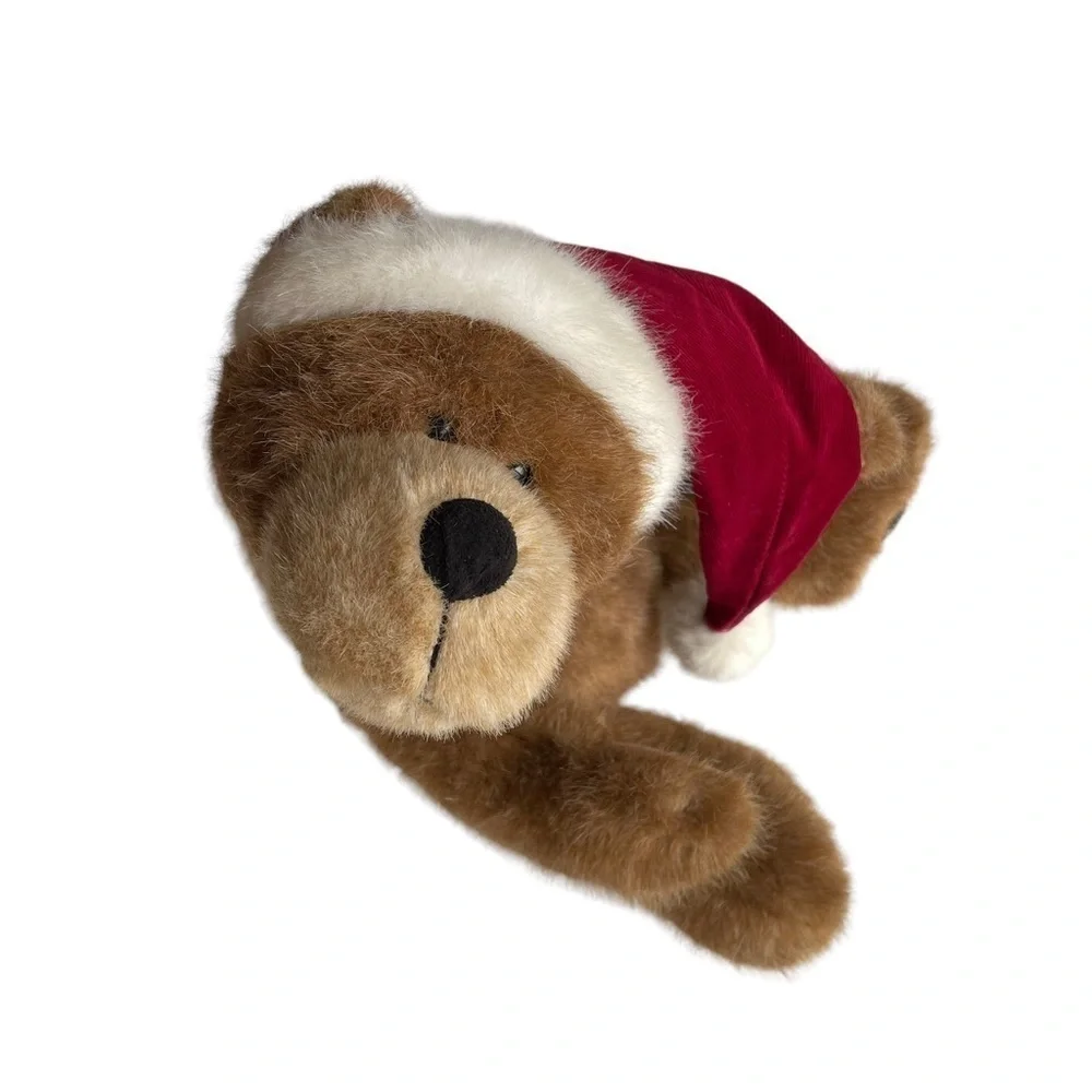 Boyds Bear Rare Grizzly Plush Stuffed Animal Toy Brown Red Santa Hat Large